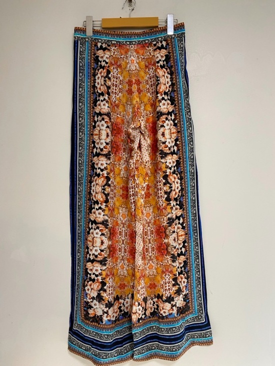 Ranna Gill Floral Printed Wide-Leg Pants Size 0 Boho Palazzo Trousers - Picture 8 of 10